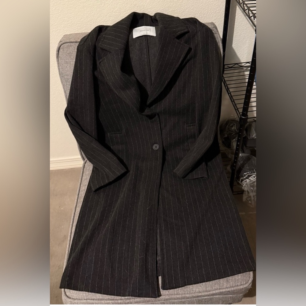 Bershka Black Striped Coat